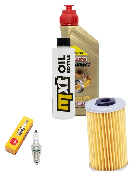 Kit d'inspection 1L 20W-50 + filtre à huile + 1x bougie pour Kymco Yager 125 ccm
