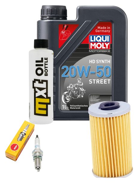 Inspektionspaket 1L 20W-50 + Ölfilter + 1x Zündkerze für Kymco Yager 125 ccm