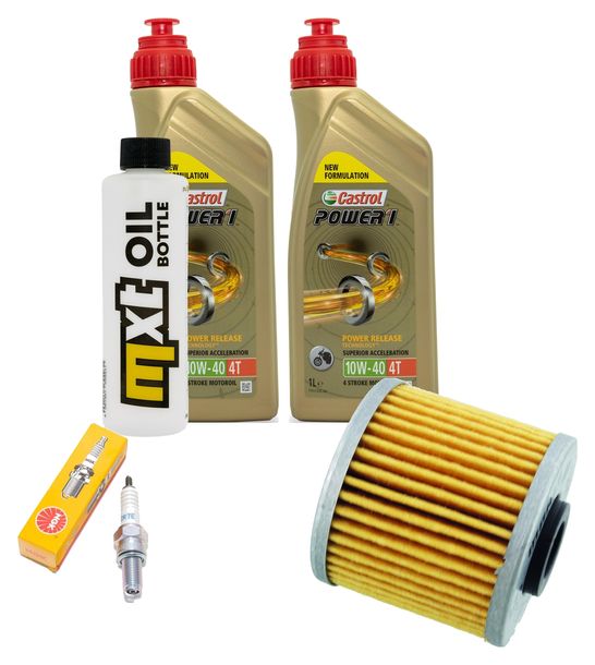 Inspektionspaket 2L 10W-40 + Ölfilter + 1x Zündkerze für Kymco K-XCT i Downtown i 125 / 300 ccm