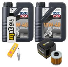 Inspection package 2L 10W-40 + oil filter + 1x spark plug for Kymco K-XCT i Downtown i 125 / 300 ccm