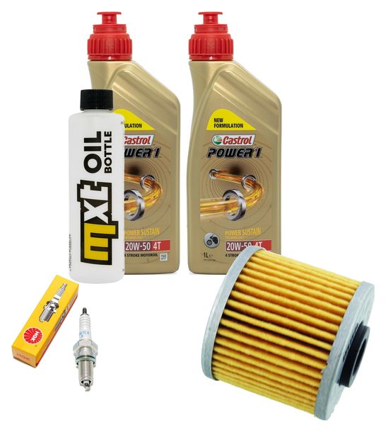 Inspektionspaket 2L 20W-50 + Ölfilter + 1x Zündkerze für Kymco Grand Dink 125 ccm