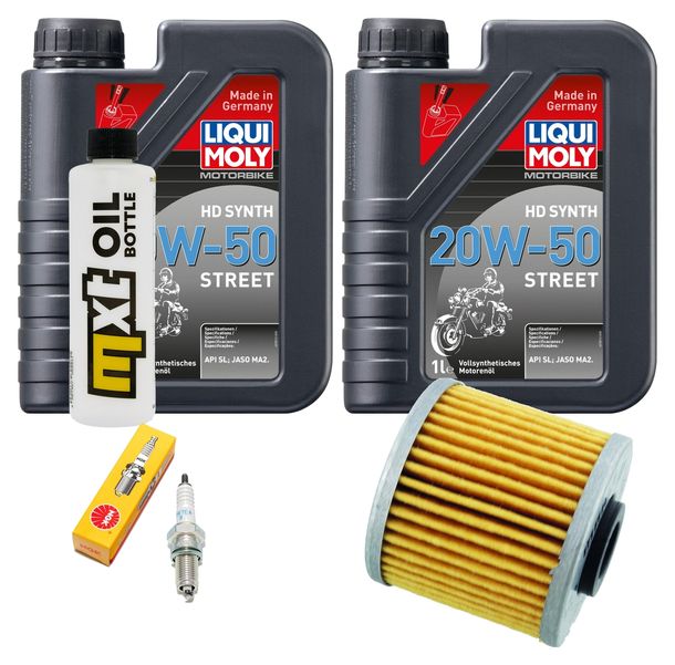 Inspektionspaket 2L 20W-50 + Ölfilter + 1x Zündkerze für Kymco Grand Dink 125 ccm