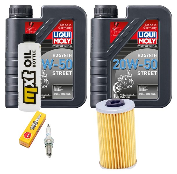 Inspektionspaket 2L 20W-50 + Ölfilter + 1x Zündkerze für Kymco Grand Dink 125 ccm