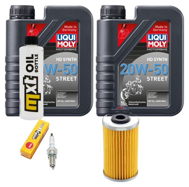 Inspektionspaket 2L 20W-50 + Ölfilter + 1x Zündkerze für Kymco Grand Dink 125 ccm