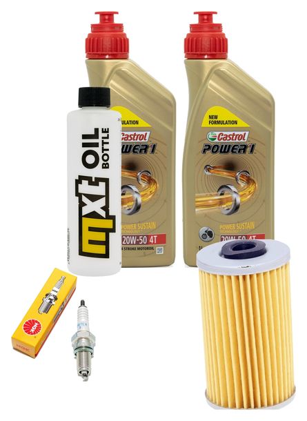 Inspektionspaket 2L 20W-50 + Ölfilter + 1x Zündkerze für Kymco Grand Dink 125 ccm