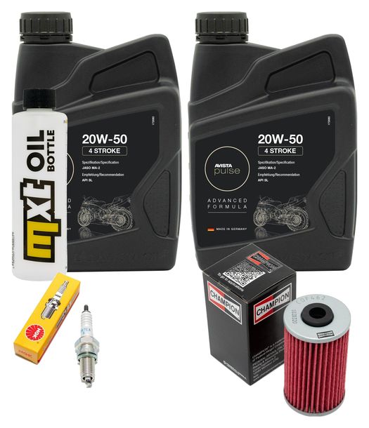 Inspektionspaket 2L 20W-50 + Ölfilter + 1x Zündkerze für Kymco Grand Dink 125 ccm