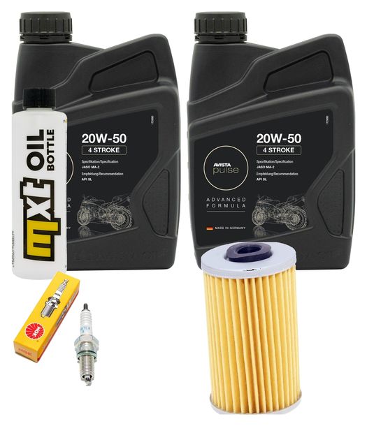 Inspektionspaket 2L 20W-50 + Ölfilter + 1x Zündkerze für Kymco Grand Dink 125 ccm