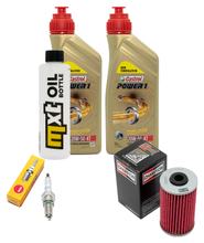Pacote de Inspeção 2L 20W-50 + Filtro de Óleo + 1x Vela de Ignição para Kymco Grand Dink 125 ccm