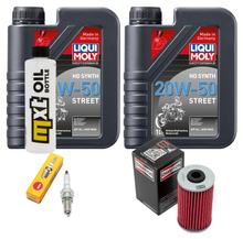 Pacote de Inspeção 2L 20W-50 + Filtro de Óleo + 1x Vela de Ignição para Kymco Grand Dink 125 ccm