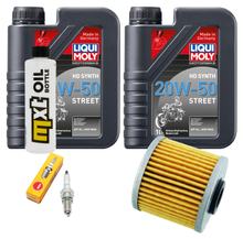 Pacote de Inspeção 2L 20W-50 + Filtro de Óleo + 1x Vela de Ignição para Kymco Grand Dink 125 ccm