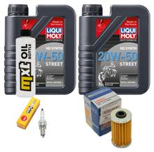 Pacote de Inspeção 2L 20W-50 + Filtro de Óleo + 1x Vela de Ignição para Kymco Grand Dink 125 ccm