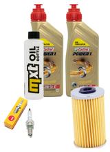 Pacote de Inspeção 2L 20W-50 + Filtro de Óleo + 1x Vela de Ignição para Kymco Grand Dink 125 ccm