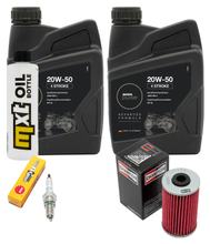 Pacote de Inspeção 2L 20W-50 + Filtro de Óleo + 1x Vela de Ignição para Kymco Grand Dink 125 ccm