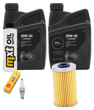 Pacote de Inspeção 2L 20W-50 + Filtro de Óleo + 1x Vela de Ignição para Kymco Grand Dink 125 ccm