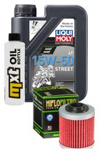 Kit d'inspection 1L 15W-50 + filtre à huile + 1x bougie pour Kymco Movie XL 125 ccm