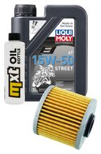 Kit d'inspection 1L 15W-50 + filtre à huile + 1x bougie pour Kymco Movie S i 125 ccm