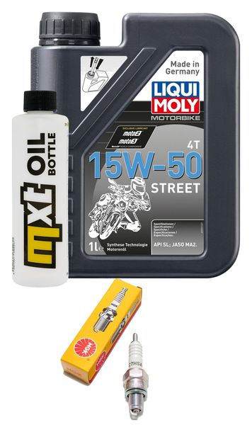 Inspectiepakket 1L 15W-50 + Oliefilter + 1x Bougie voor Kymco People 125 ccm