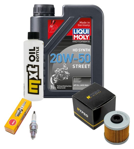 Inspektionspaket 1L 20W-50 + Ölfilter + 1x Zündkerze für Kymco People GTi 125 ccm