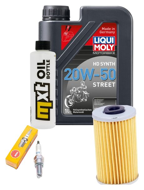 Inspektionspaket 1L 20W-50 + Ölfilter + 1x Zündkerze für Kymco Yager GT i 200 ccm