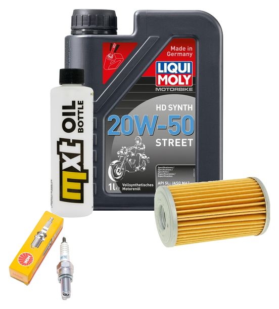 Inspektionspaket 1L 20W-50 + Ölfilter + 1x Zündkerze für Kymco Yager GT i 200 ccm