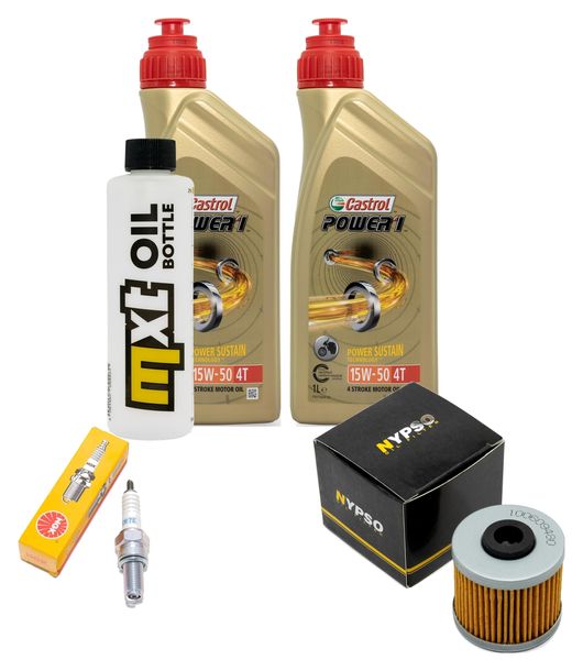 Inspektionspaket 2L 15W-40 + Ölfilter + 1x Zündkerze für Kymco Downtown i 300 ccm