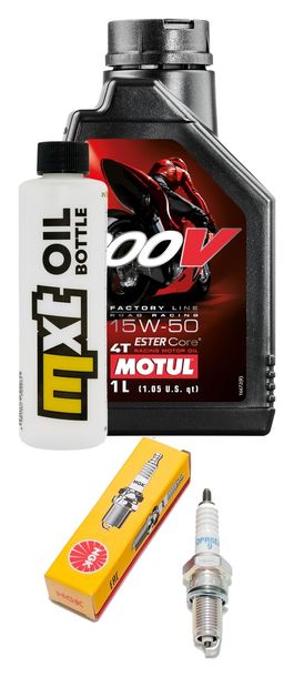 Pacchetto di ispezione 1L 15W-50 + filtro olio + 1x candela per Kymco People S i Xciting R 300 ccm