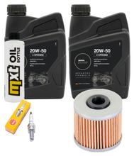Pacote de Inspeção 2L 20W-50 + Filtro de Óleo + 1x Vela de Ignição para Kymco People GTi 300 ccm