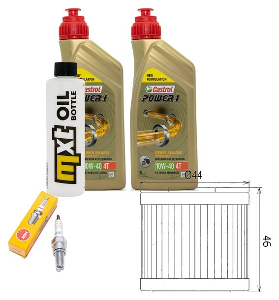 Paquete de inspección 2L 10W-40 + filtro de aceite + 1x bujía para Kymco Xciting i 400 ccm