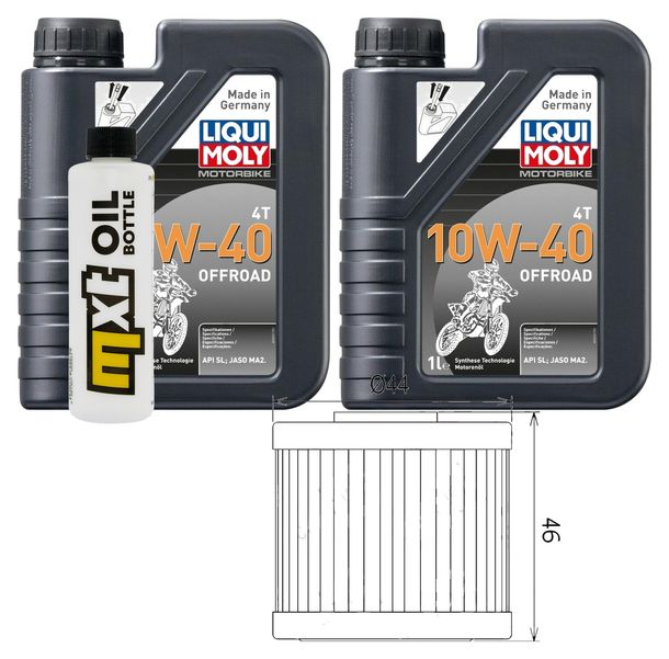 Pacchetto di ispezione 2L 10W-40 + filtro olio + 1x candela per Kymco Xciting i 400 ccm