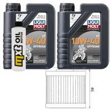 Pacchetto di ispezione 2L 10W-40 + filtro olio + 1x candela per Kymco Xciting i 400 ccm