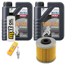 Kit d'inspection 2L 10W-40 + filtre à huile + 1x bougie pour Kymco Xciting i 400 ccm