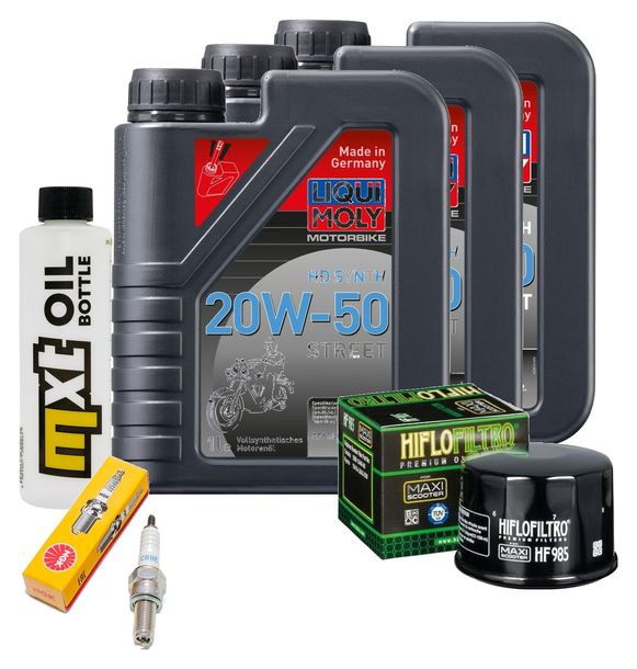 Inspektionspaket 3L 20W-50 + Ölfilter + 1x Zündkerze für Kymco MyRoad i 700 ccm