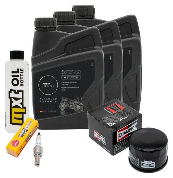 Inspektionspaket 3L 20W-50 + Ölfilter + 1x Zündkerze für Kymco MyRoad i 700 ccm