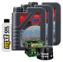 Kit de inspeção 3L 20W-50 + filtro de óleo + 1x vela de ignição para Kymco MyRoad i 700 ccm
