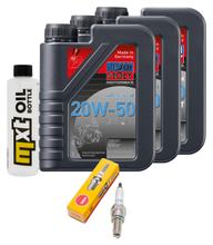 Kit de inspeção 3L 20W-50 + filtro de óleo + 1x vela de ignição para Kymco MyRoad i 700 ccm