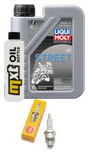 Paquete de inspección de aceite de 2 tiempos de 1 litro y 1 bujía para MBK Booster 100 ccm