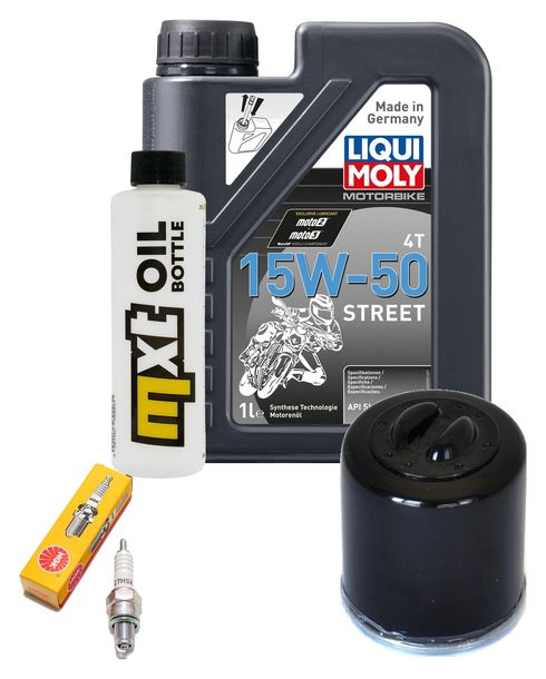 Inspection package 1L 15W-50 + oil filter + 1x spark plug for PGO T-Rex 125 ccm