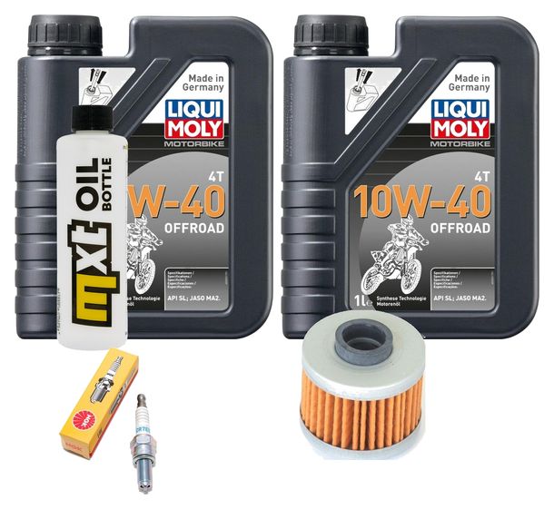 Inspektionspaket 2L 10W-40 + Ölfilter + 1x Zündkerze für Peugeot Elystar 125 ccm