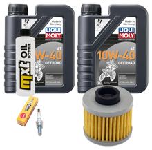 Paquete de inspección 2L 10W-40 + filtro de aceite + 1x bujía para Peugeot Elystar 125 ccm