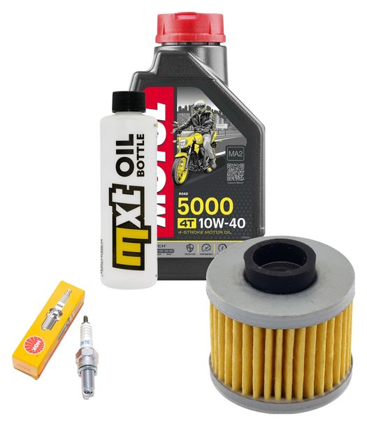 Inspektionspaket 1L 10W-40 + Ölfilter + 1x Zündkerze für Peugeot Elyseo 125 ccm