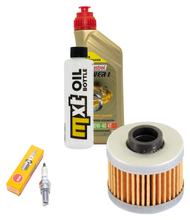 Kit d'inspection 1L 10W-40 + filtre à huile + 1x bougie pour Peugeot Elyseo 125 ccm