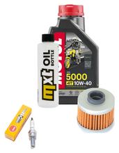 Paquete de inspección 1L 10W-40 + filtro de aceite + 1x bujía para Peugeot Elyseo 125 ccm