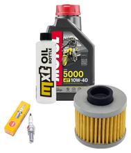 Paquete de inspección 1L 10W-40 + filtro de aceite + 1x bujía para Peugeot Elyseo 125 ccm