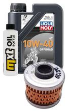 Paquete de inspección 1L 10W-40 + filtro de aceite + 1x bujía para Peugeot Elyseo 125 ccm