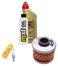 Inspection package 1L 10W-40 + oil filter + 1x spark plug for Peugeot Elyseo 125 ccm
