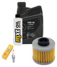 Kit d'inspection 1L 10W-40 + filtre à huile + 1x bougie pour Peugeot Elyseo 125 ccm
