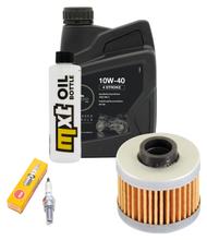 Kit d'inspection 1L 10W-40 + filtre à huile + 1x bougie pour Peugeot Elyseo 125 ccm