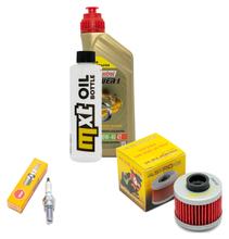 Inspection package 1L 10W-40 + oil filter + 1x spark plug for Peugeot Elyseo 125 ccm