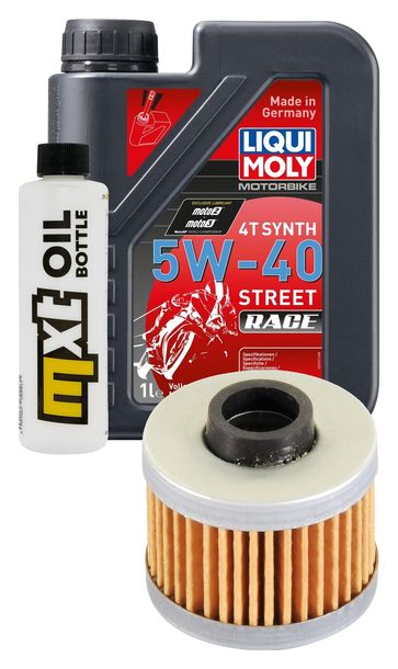 Inspection package 1L 5W-40 + oil filter + 1x spark plug for Peugeot Citystar AC 125 ccm