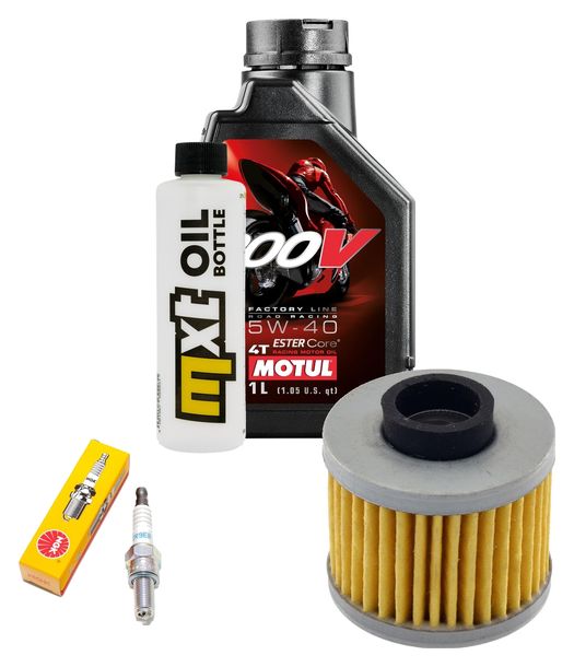 Inspektionspaket 1L 5W-40 + Ölfilter + 1x Zündkerze für Peugeot Citystar LC Satelis 2 125 ccm